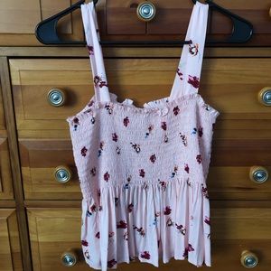 Pink floral tank top